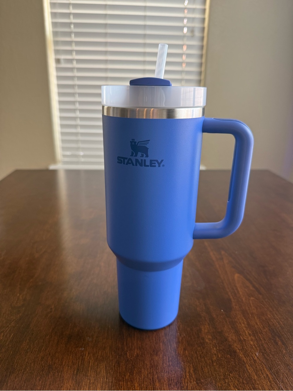 Stanley Blue Insulated Travel Mug with Handle and Straw Lid